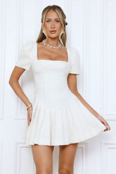 Dare To Dream Tweed Mini Dress Cream